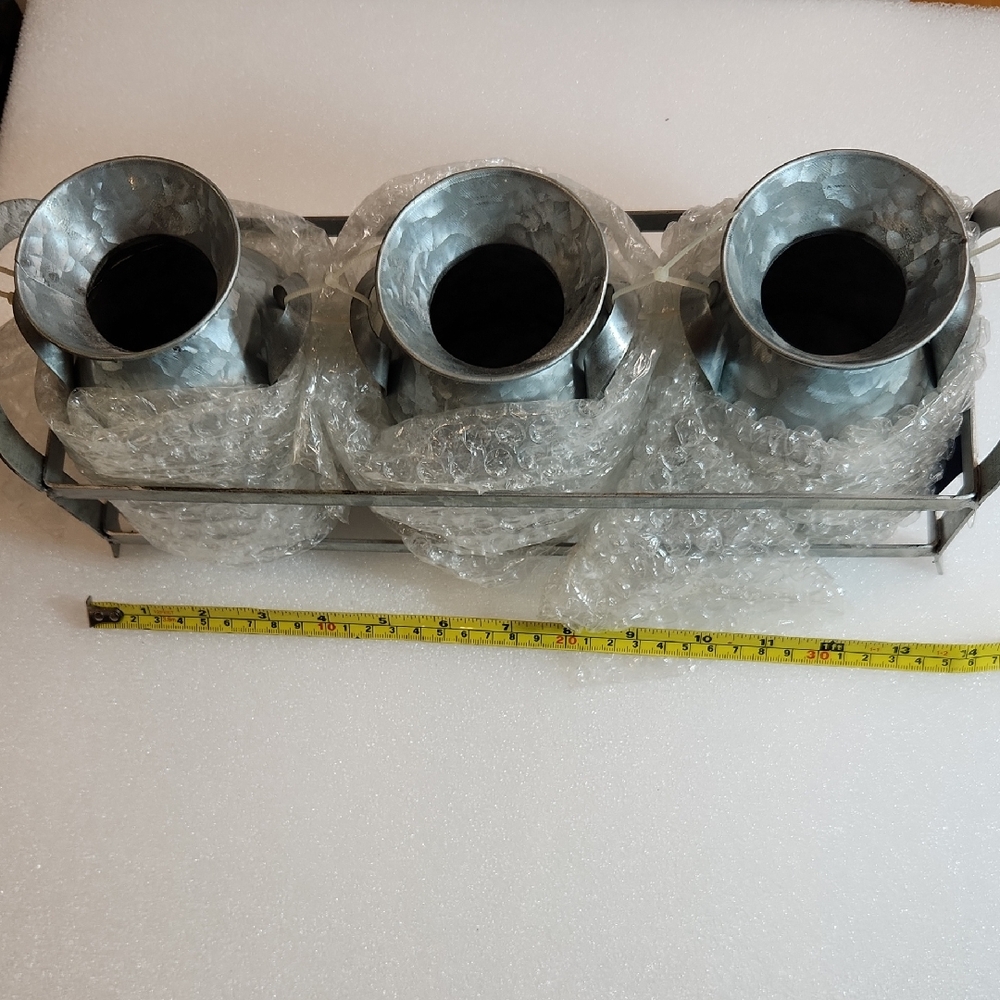Metallic Vase Set with Tray
